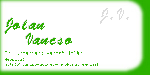 jolan vancso business card